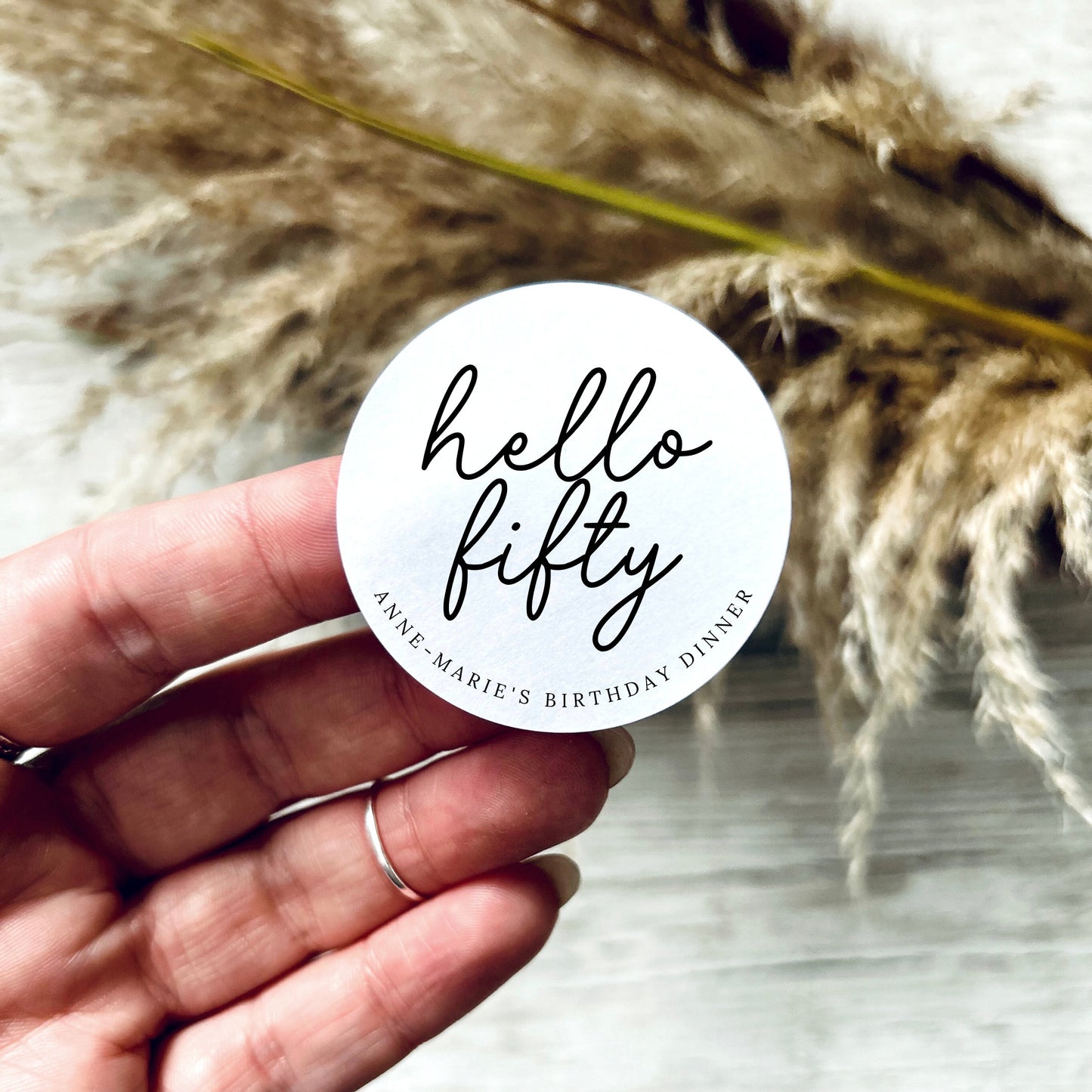 Hello (age) - Customised Birthday Party Favour Stickers | white round/circle 35mm 45mm and 60mm Labels | party bag favour labels