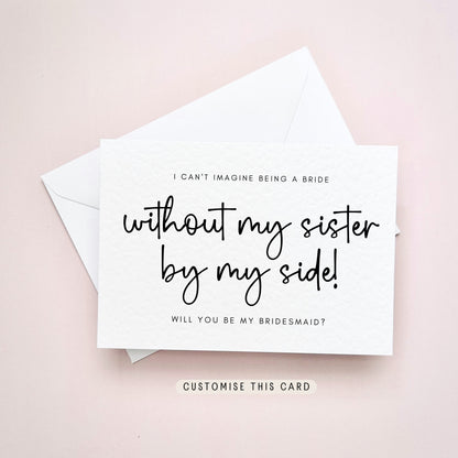 Will you be my Bridesmaid Proposal Card, Maid of Honour Gift Box Card, Personalised gift for Her, Wedding Day Present | Sister by my Side