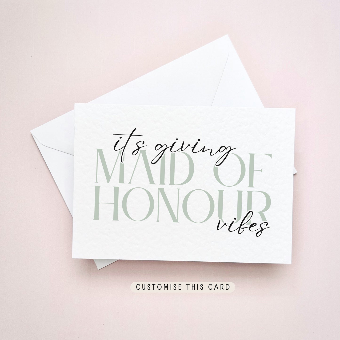 Maid of Honour Vibes | Will you be my Maid of Honour Proposal Gift, Personalised Keepsake for Best Friend, Bridal Party Proposal Box Card