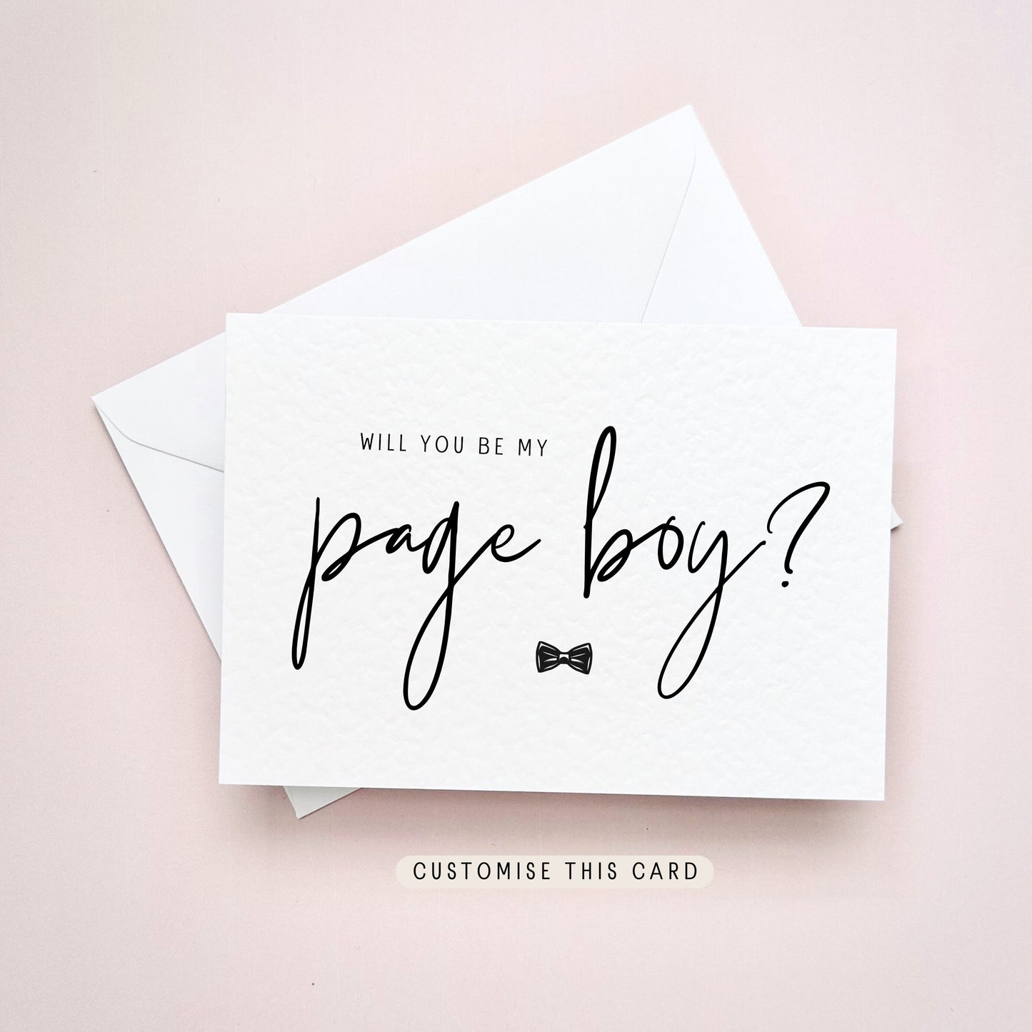 Will you be my Page Boy Proposal Postcard, Bridal Party Keepsake Gift, Personalised Letterbox card for him, Wedding Day Thank you gift box