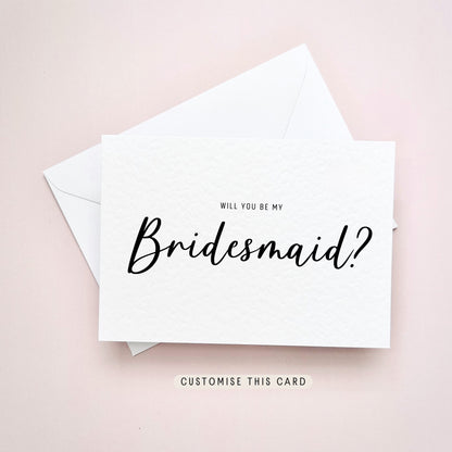 Bridesmaid / Maid of Honour Elegant Proposal Postcard, Bridal Party Keepsake Gift, Personalised Letterbox Gift for her, Proposal Box Cards