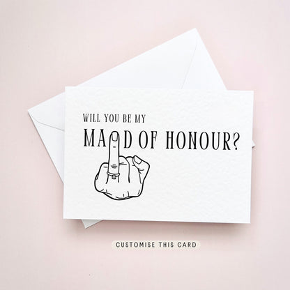 Maid of Honour Proposal Gift | Wedding Ring Finger Postcard, Fun Will You Be My Maid of Honour Card, Personalised Letterbox Gift for her