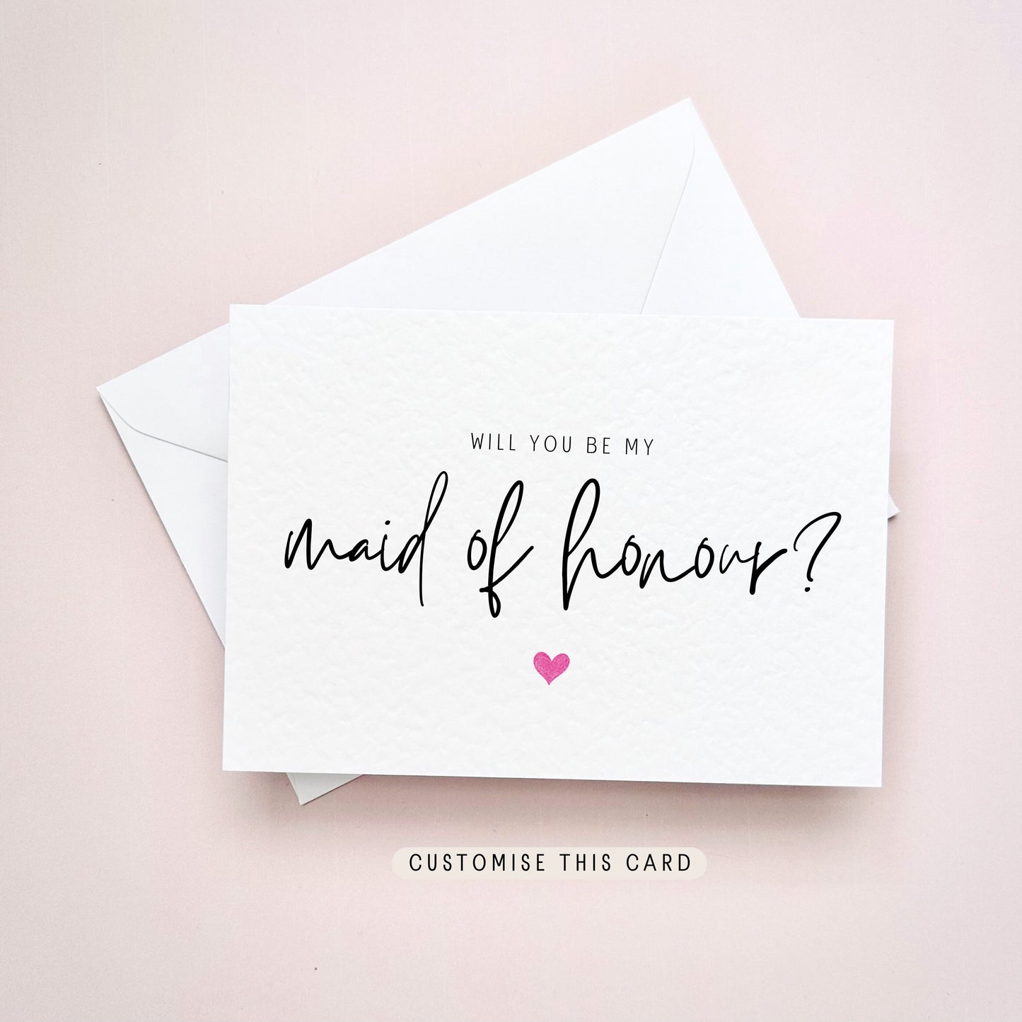 Maid of Honour Proposal Postcard | Personalised Keepsake Gift for Her, Will You Be My Maid of Honor, Letterbox Gift from Bride for Friend