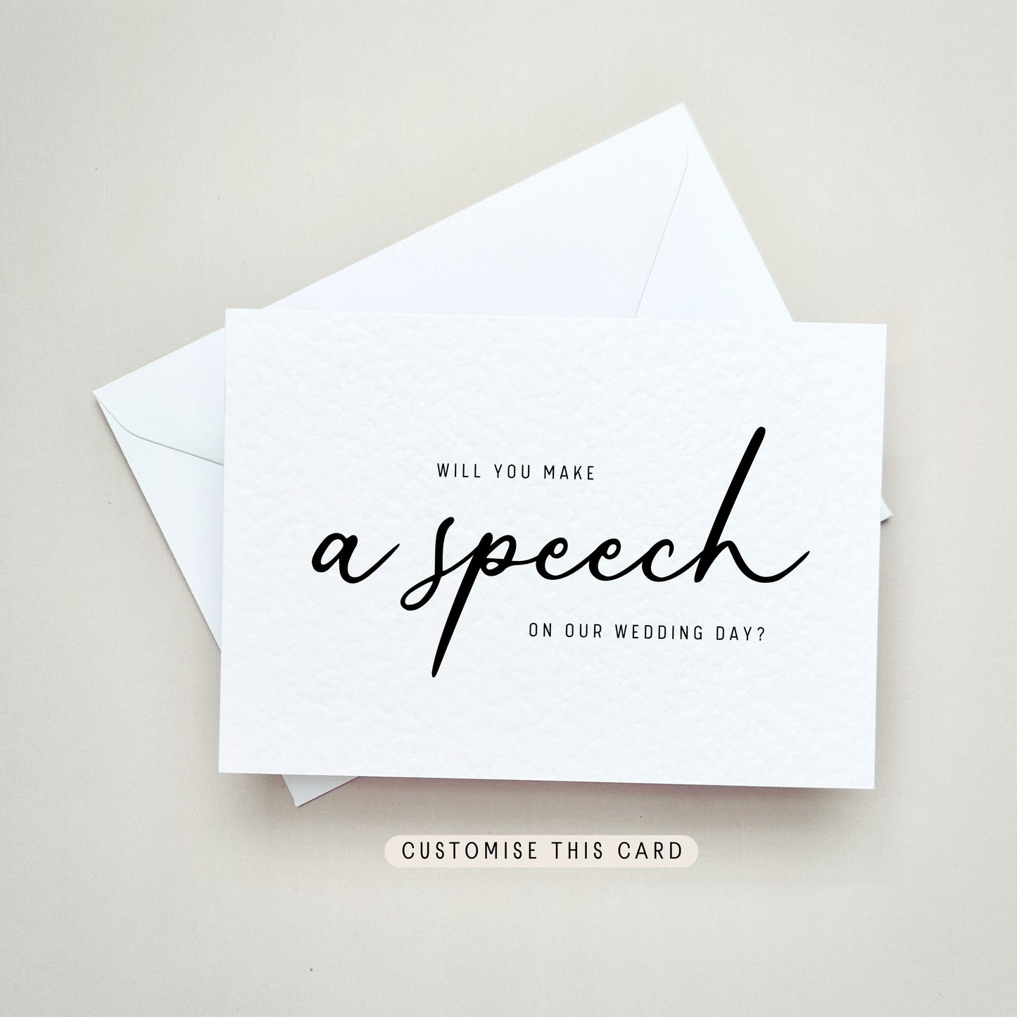 Will you make a Speech | Wedding Proposal Postcard from Bride & Groom, Keepsake Favour for Her, Letterbox Gift for him, Wedding Thank You