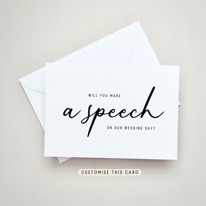 Will you make a Speech | Wedding Proposal Postcard from Bride & Groom, Keepsake Favour for Her, Letterbox Gift for him, Wedding Thank You