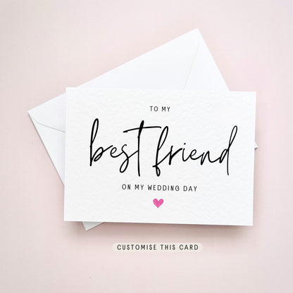 To My Best Friend | Thank You Wedding Card, Keepsake gift for her, Letterbox postcard from the bride, personalised wedding present for women