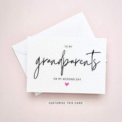 To my Grandparents Thank You Postcard | Wedding Day Keepsake Card, from granddaughter, personalised gift from grandson, gift for couple