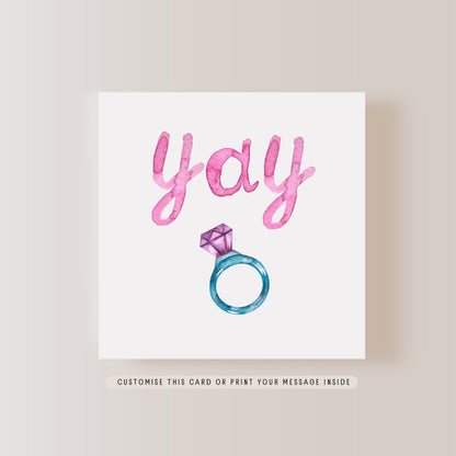 Congratulations Wedding Ring Card | Wedding Day wishes for couple, Engagement Party Card, Gift for newlyweds, Mr & Mrs Card, Bride and Groom