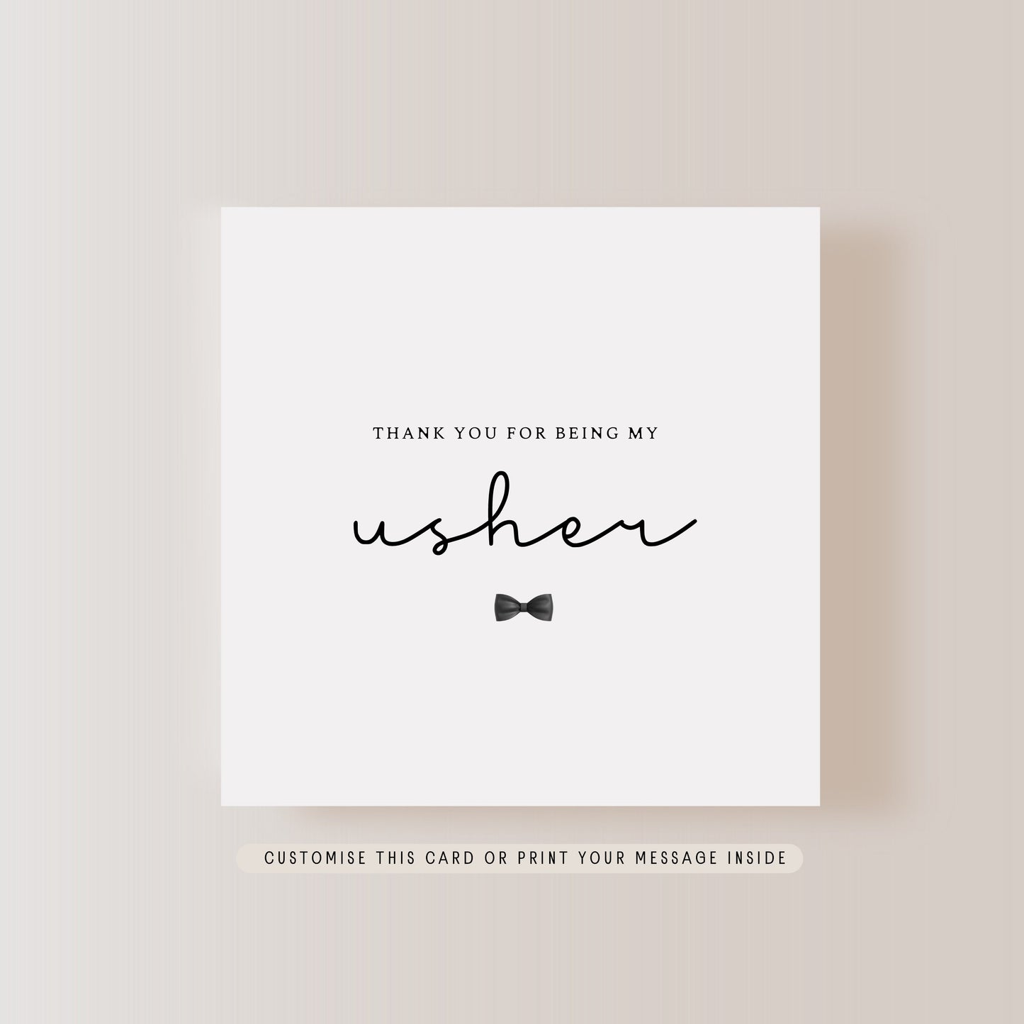 Thank you to Usher Greeting Card | Wedding Party Personalised Card, Grooms Party Keepsake Favour, Letterbox Gift for Him from Groom