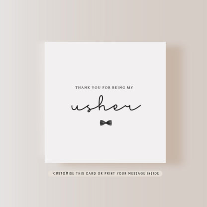 Thank you to Usher Greeting Card | Wedding Party Personalised Card, Grooms Party Keepsake Favour, Letterbox Gift for Him from Groom