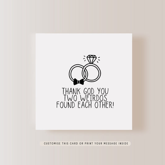 Found Each Other Wedding Card | Funny greeting card for friends, Wedding Day gift for Newlyweds, Joke card for Bride & Groom