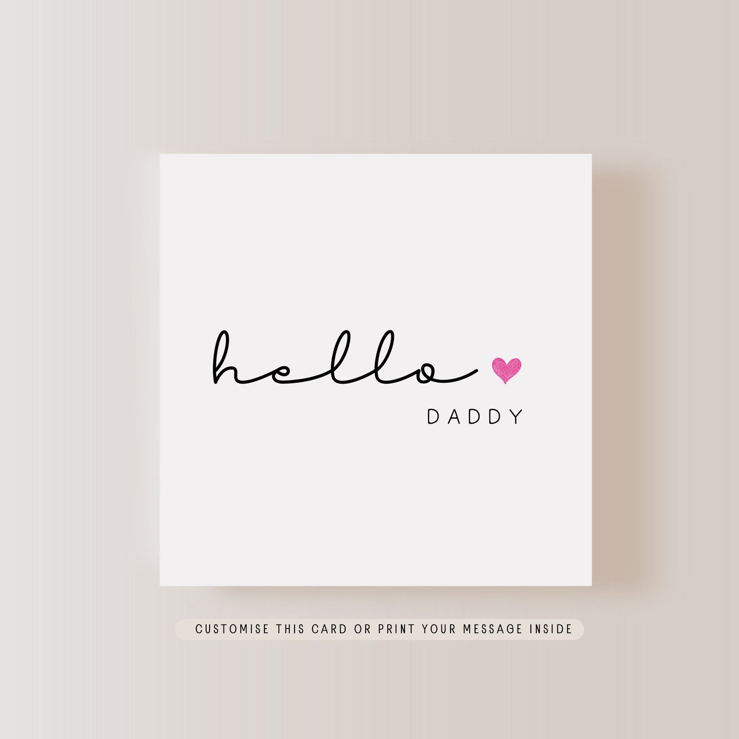 Hello Daddy Greeting Card | Personalised Pregnancy Reveal for Dad, First Father's Day Card from New Baby, Surprise Baby Announcement Gift