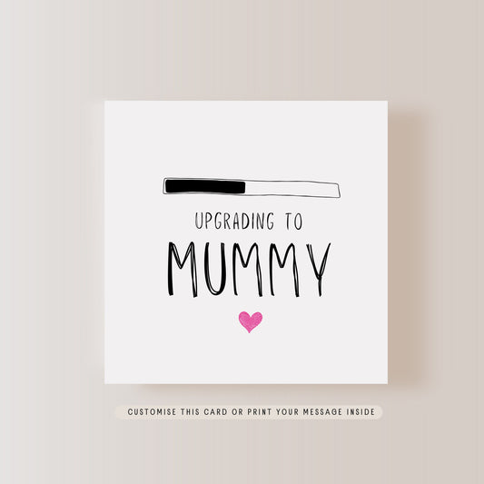 Upgrade to Mummy Greeting Card | Personalised Pregnancy Reveal for Partner, 1st Mother's day Card from Baby, Surprise Baby Announcement Gift