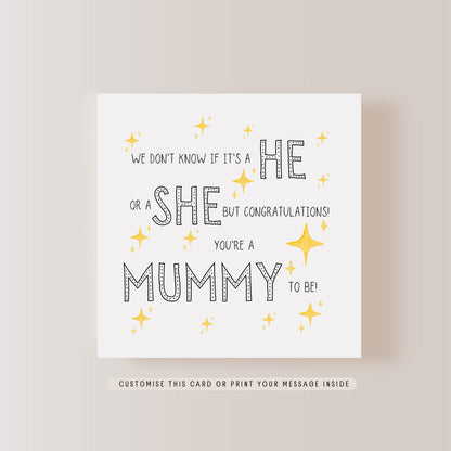 Surprise Mummy to Be Greeting Card | New Baby & Announcement | Little Paper Bird