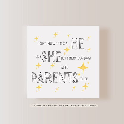 Surprise Parents to Be Greeting Card | New Baby & Announcement | Little Paper Bird