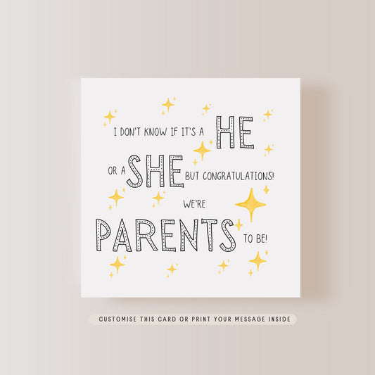 Surprise Parents to Be Greeting Card | New Baby & Announcement | Little Paper Bird