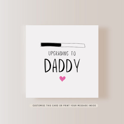 Upgrade to Daddy Greeting Card | Personalised Pregnancy Reveal for Dad, 1st Father's Day Card from Baby, Surprise Baby Announcement Gift