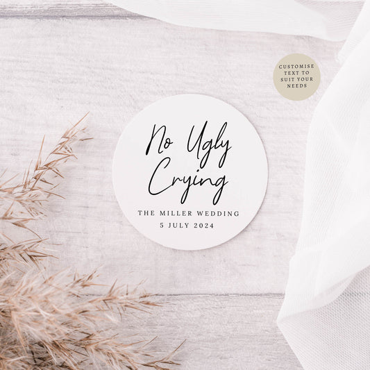 Ugly Crying Wedding Favour Sticker Sheets | Various Sizes | Personalised round sticker for wedding favour, Custom Engagement Party labels
