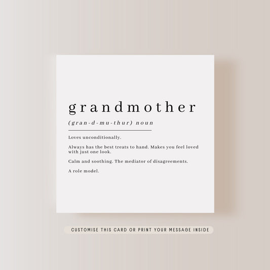 Personalised Grandmother Greeting Card | Keepsake Card for Nan on Birthday, Someone Like a Grandma Gift, Thinking of You Card for Nanny