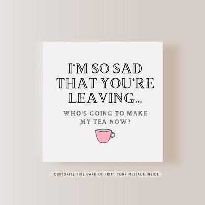 Sad You're Leaving Greeting Card for Work Friend | Personalised Good Luck Card for Co-Worker, Congratulations on New Job or Retirement Card