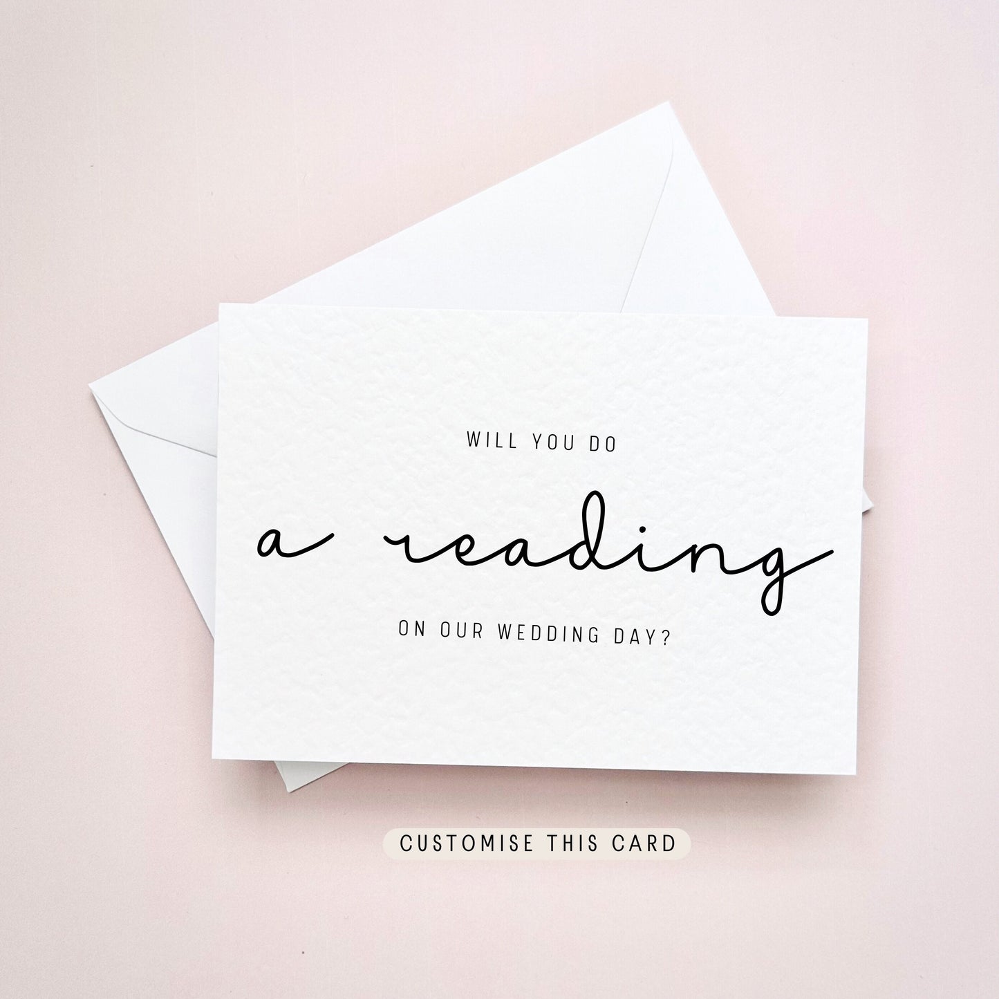 Will You Do a Reading | Wedding Day Proposal Postcard, Letterbox Gift for Him, Personalised Card for her, Thank you for Someone Special