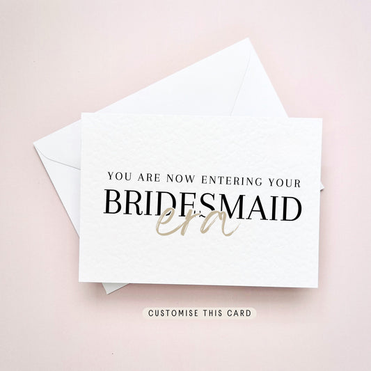 Bridesmaid Era | Will you be my Bridesmaid Proposal Postcard, Bridal Party Personalised Gift, Keepsake Letterbox gift for Friend from Bride