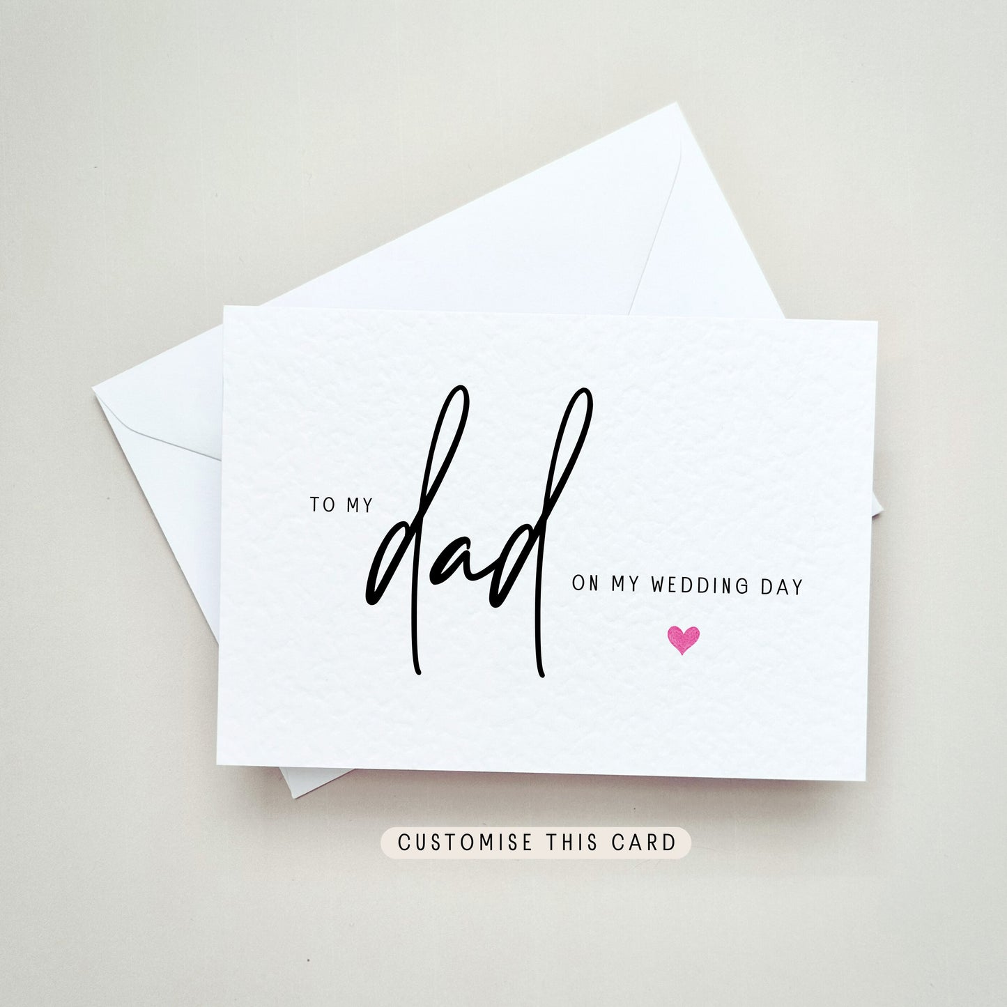 To My Dad | Wedding Day Keepsake Gift for Father of the Bride, Father of the Groom letterbox postcard, wedding day card for him