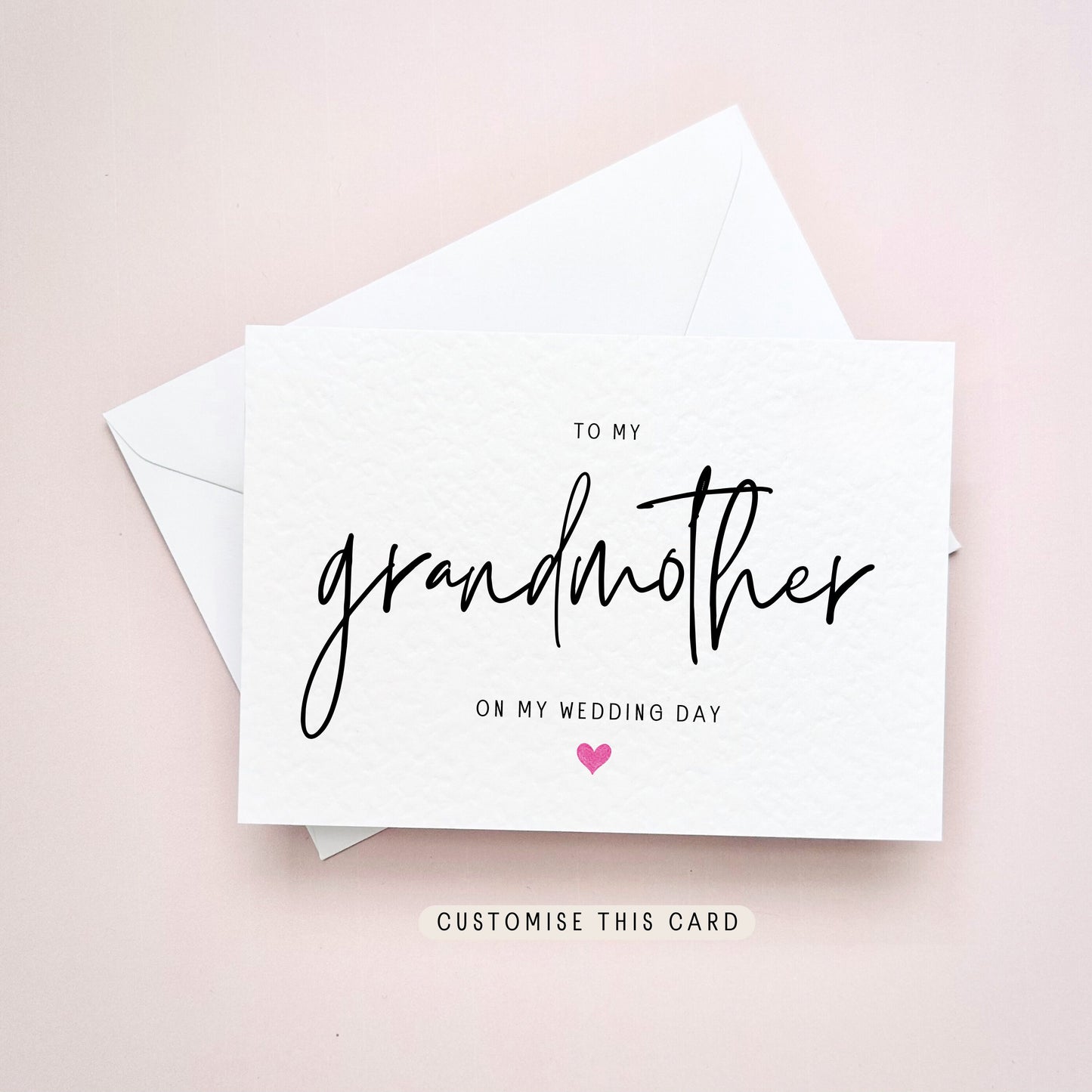 To My Grandmother Thank You Postcard | Gift for Nan from the Bride, Keepsake Gift from the Groom for Grandma, Wedding Gift Favour for Her,