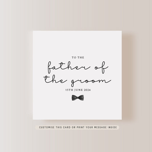 Father of the Groom Greeting Card | Wedding Day Card for Dad, Father in Law thank you card, Keepsake gift from Bride & Groom, Gift for Him