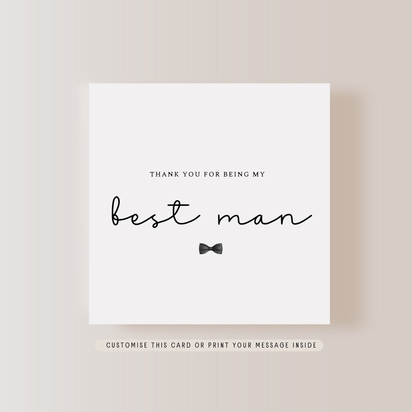 Thank you to Best Man Greeting Card | Wedding Party Personalised Card, Grooms Party Keepsake Favour, Letterbox Gift for Him from Groom