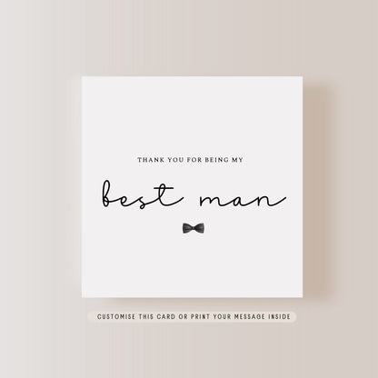 Thank you to Best Man Greeting Card | Wedding Party Personalised Card, Grooms Party Keepsake Favour, Letterbox Gift for Him from Groom