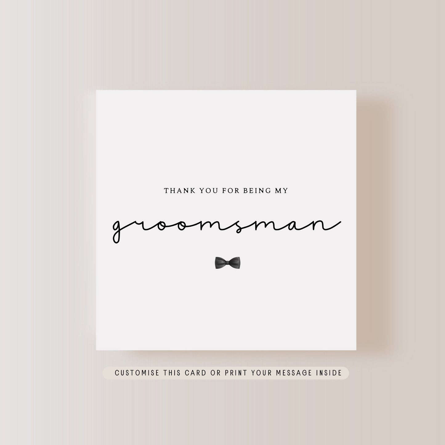 Thank you to Groomsman Greeting Card | Wedding Party Personalised Card, Grooms Party Keepsake Favour, Letterbox Gift for him from Groom