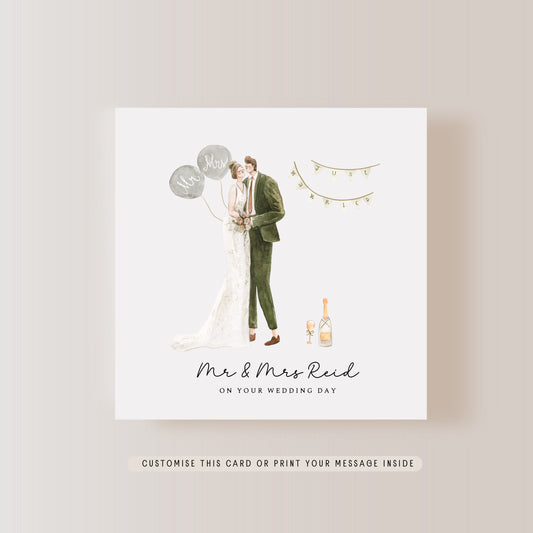 Personalised Wedding Greeting Card | On your Wedding Day, Anniversary Keepsake Card, Congratulations on Engagement Gift, Letterbox Gift