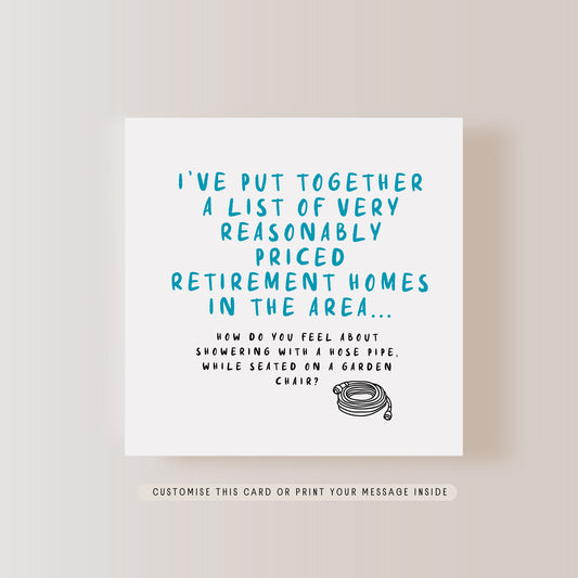 Funny Birthday Greeting Cards | Joke Retirement Home Card, Card for Parents Birthday, Card for mum from Children, Gift for Dad from Siblings