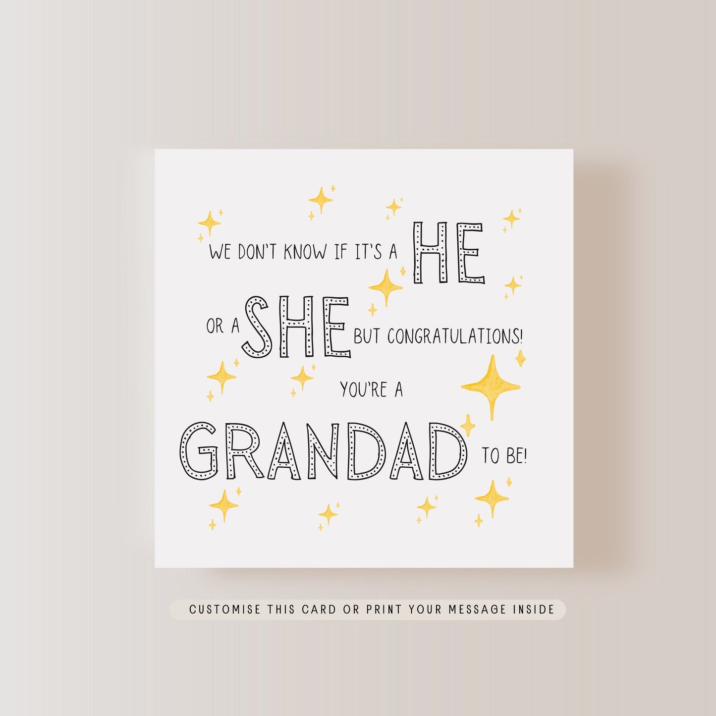 Surprise Grandad to Be Greeting Card | New Baby & Announcement | Little Paper Bird