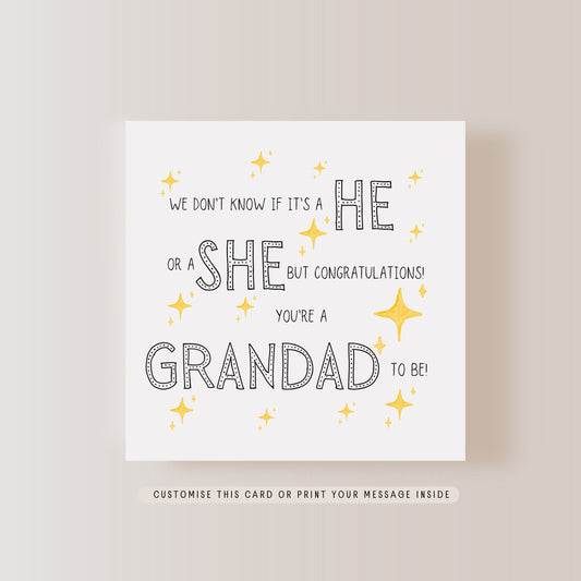 Surprise Grandad to Be Greeting Card | New Baby & Announcement | Little Paper Bird