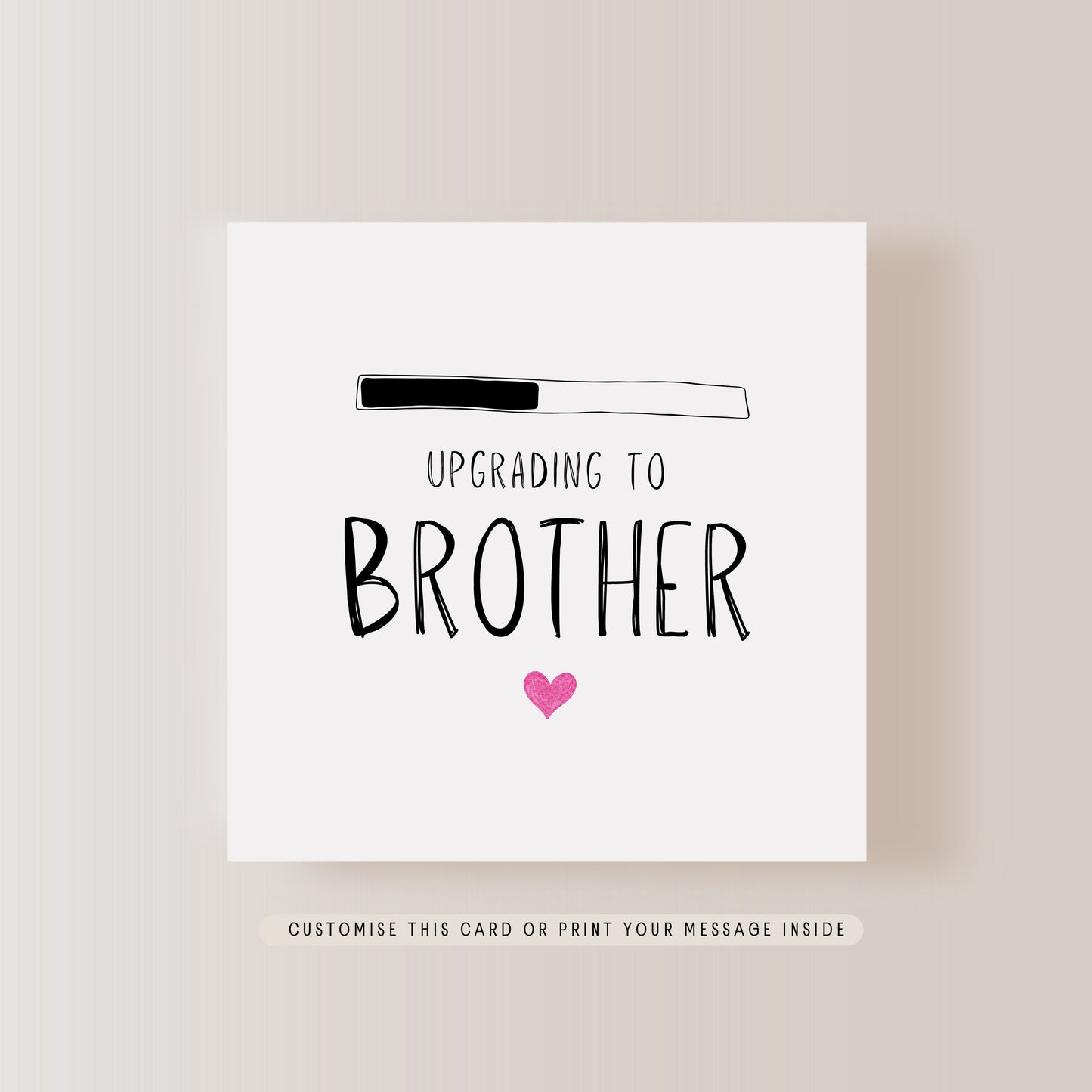 Upgrade to Big Brother Greeting Card | Personalised Pregnancy Reveal for Sibling, Keepsake Favour from Baby, Surprise Baby Announcement Gift