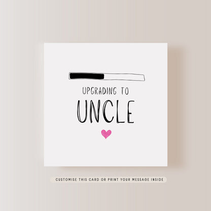 Upgrade to Uncle Greeting Card | Personalised Pregnancy Reveal for Brother, Happy Birthday Card from Baby, Surprise Baby Announcement Gift