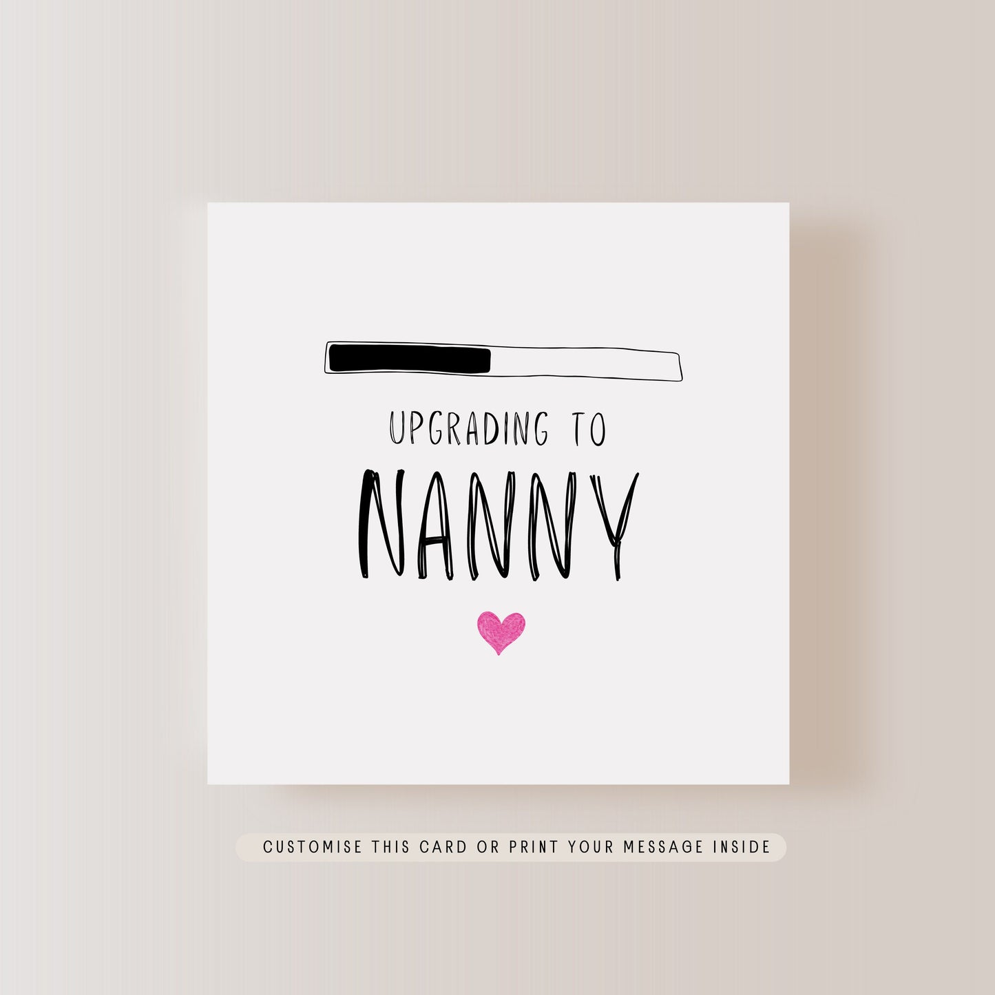 Upgrade to Nanny Greeting Card | Personalised Pregnancy Reveal for Grandma, Mother's Day Nan Card from Baby, Surprise Baby Announcement Gift