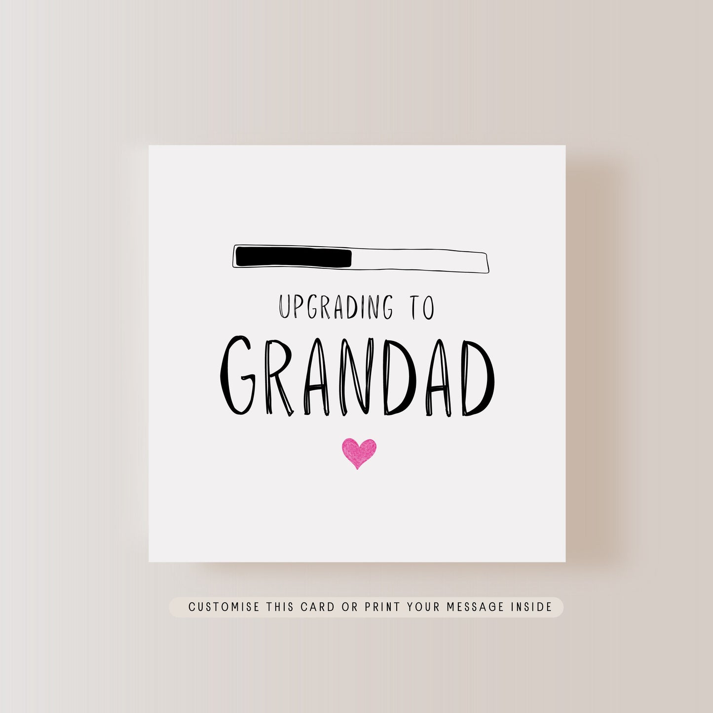 Upgrade to Grandad Greeting Card | Personalised Birthday Card for Grandpa, Father's Day Card from Baby, Surprise Baby Annoucement Gift