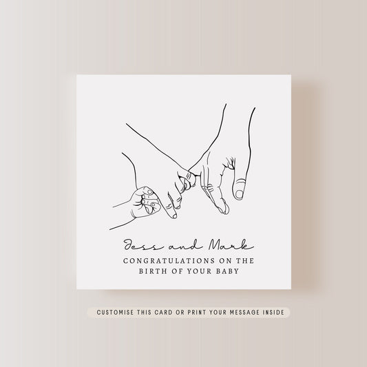 Birth of Your Baby Greeting Card | Congratulations New Baby Card, 1st time parents of newborn, Personalised letterbox gift for couple