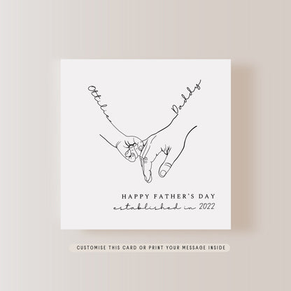 Personalised Hand Print Father's Day Card | Greeting Card for Daddy, 1st Father's Day Keepsake Gift, Gift for Grandad, Someone like Dad Gift