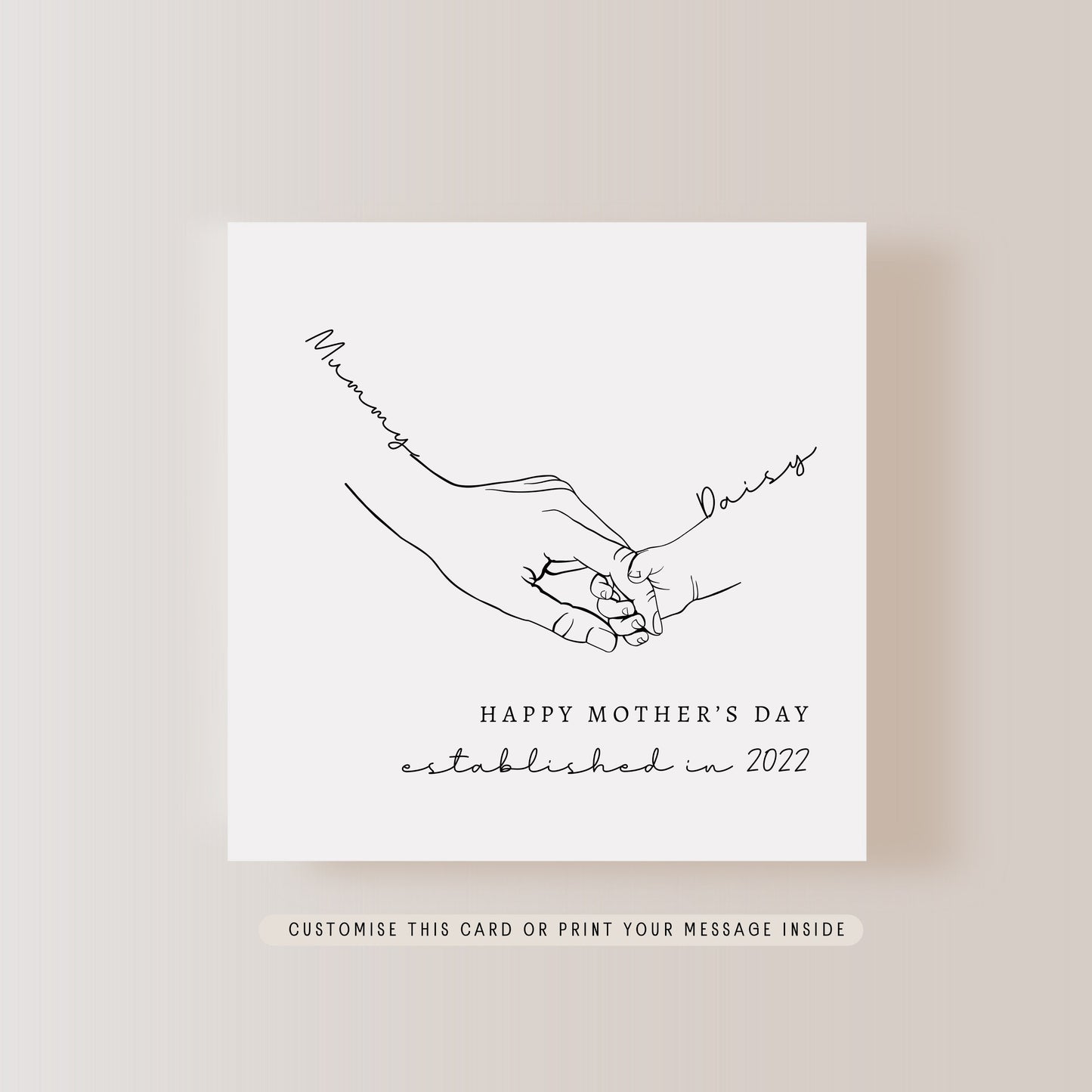 Personalised Hand Print Mother's Day Card | Greeting Card for Mummy, 1st Mother's Day Keepsake Gift, Gift for Nanny, Someone like Mum Gift