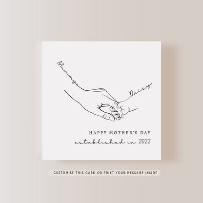 Personalised Hand Print Mother's Day Card | Greeting Card for Mummy, 1st Mother's Day Keepsake Gift, Gift for Nanny, Someone like Mum Gift