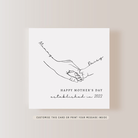 Personalised Hand Print Mother's Day Card | Greeting Card for Mummy, 1st Mother's Day Keepsake Gift, Gift for Nanny, Someone like Mum Gift