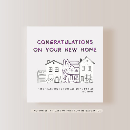 Greeting Card for Friends Celebrating New Home | You've Moved Card for Couple, Exciting News for them, Gift for Him, Congratulations to Her