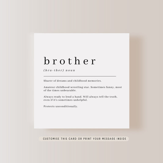 Greeting Card for Brother | Personalised Card for Brother on Birthday, Fun Keepsake Card from sibling for Special Occasion , Letterbox Gift