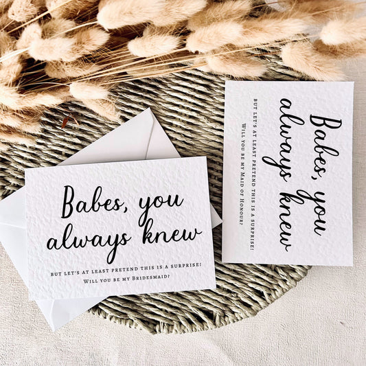 Girl You Always Knew | Bridal Party Proposal | A6 Postcard