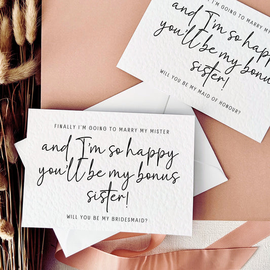 Bonus Sister | Bridal Party Proposal | A6 Postcard