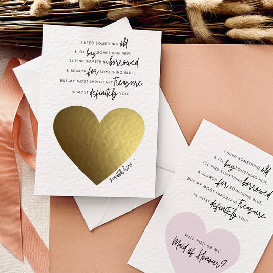 Scratch Off Poem | Bridal Party Proposal | A6 Postcard